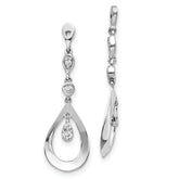 14k White Gold 1/8 carat Lab Grown Diamond VS/SI+ G+ Teardrop Dangle Earring Jackets